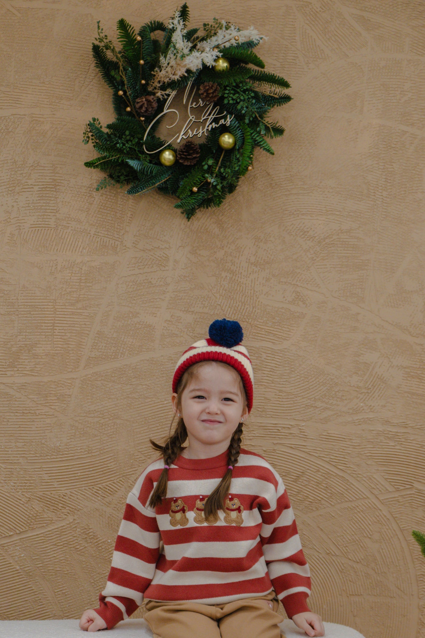 Christmas in the Woods Teddy Knit Sweater Red
