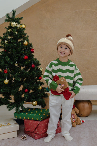 Christmas in the Woods Beary Knit Sweater Olive