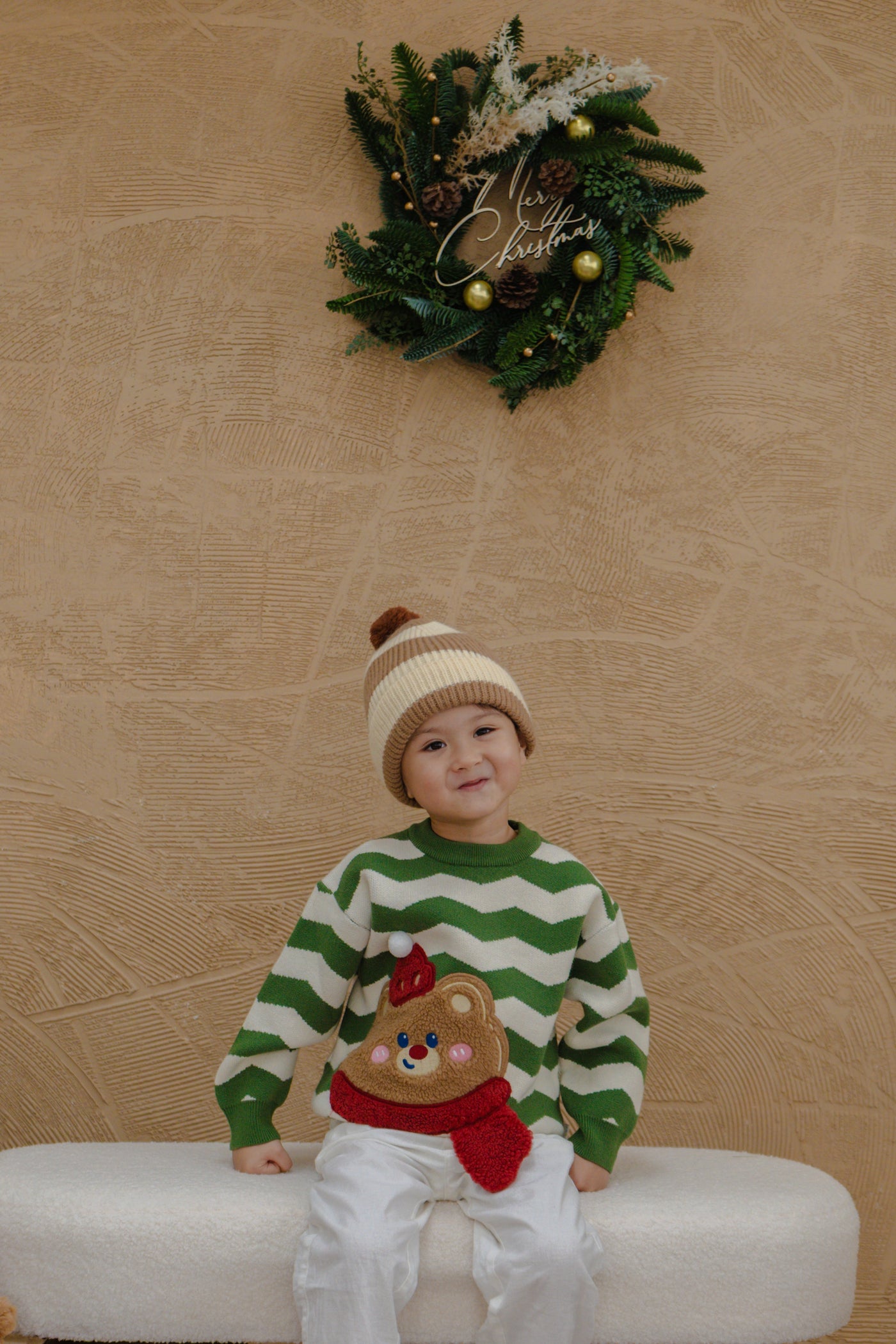 Christmas in the Woods Beary Knit Sweater Olive