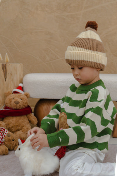 Christmas in the Woods Beary Knit Sweater Olive