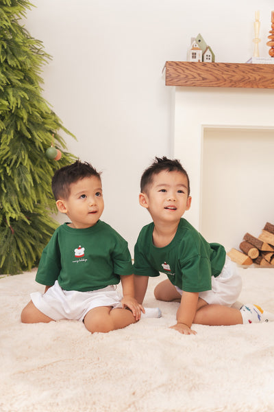 Merry Holidays Kids Relaxed Olive Tee (Unisex) Lo