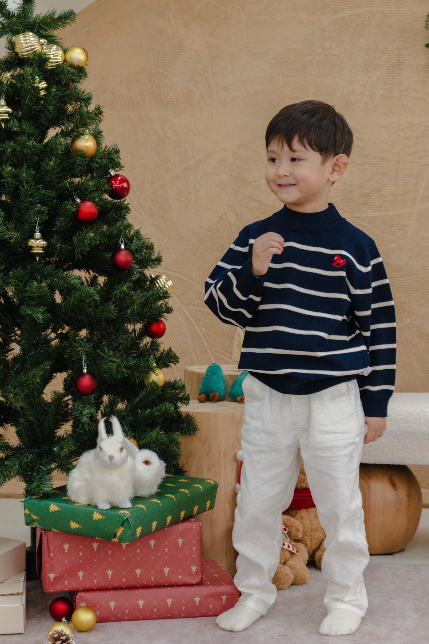 Holiday Stripe Sweater Navy