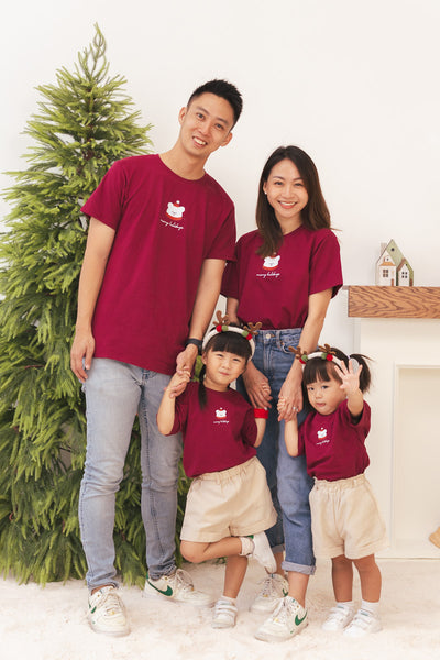 Merry Holidays Adult Maroon Relaxed Tee (Unisex)