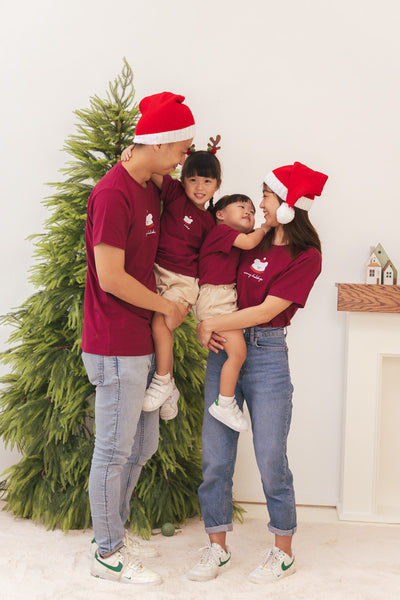 Merry Holidays Kids Relaxed Maroon Tee (Unisex)