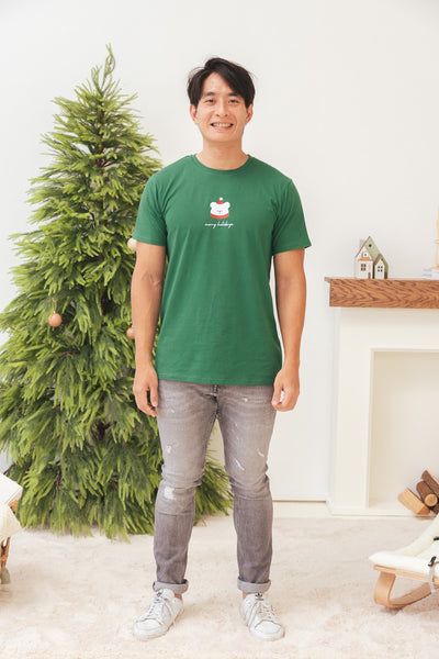 Merry Holidays Adult Olive Relaxed Tee (Unisex)