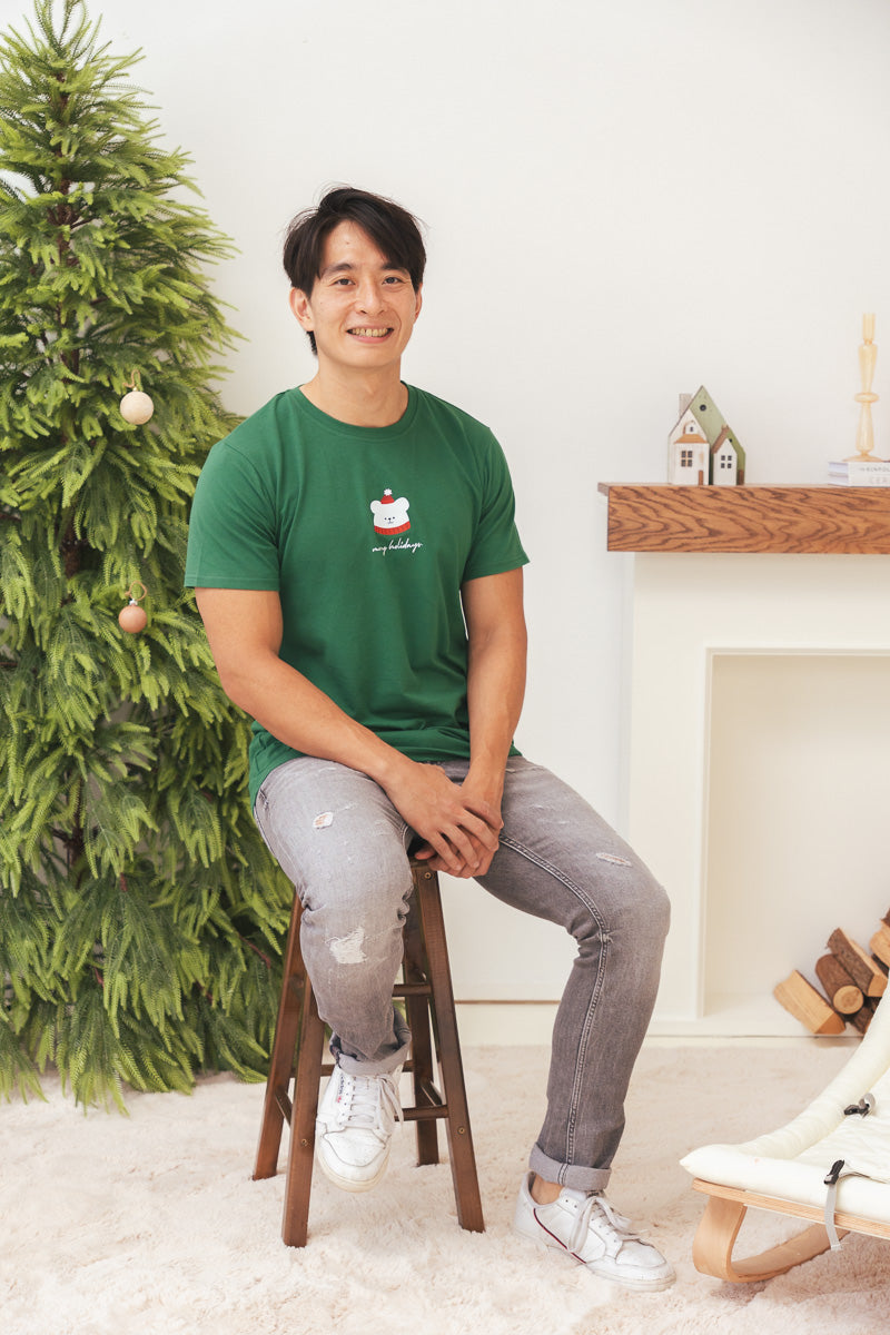 Merry Holidays Adult Olive Relaxed Tee (Unisex)