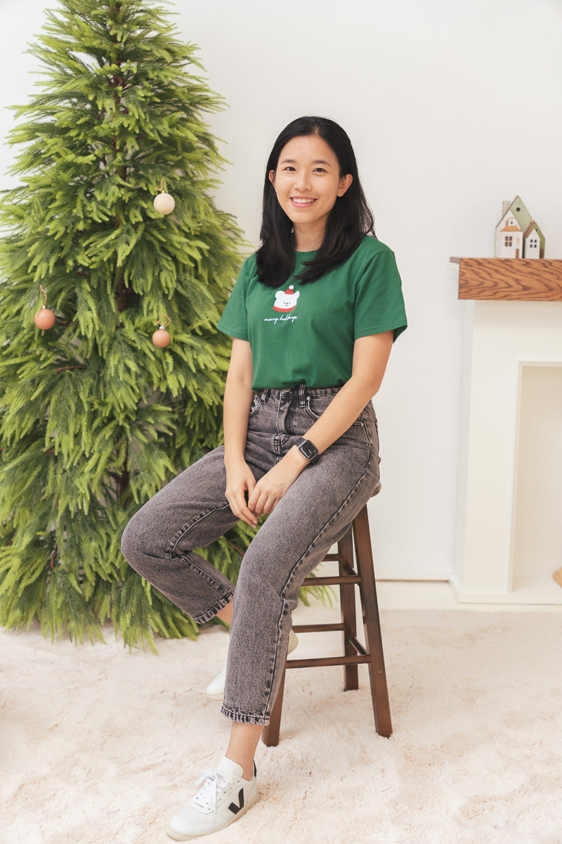Merry Holidays Adult Olive Relaxed Tee (Unisex)