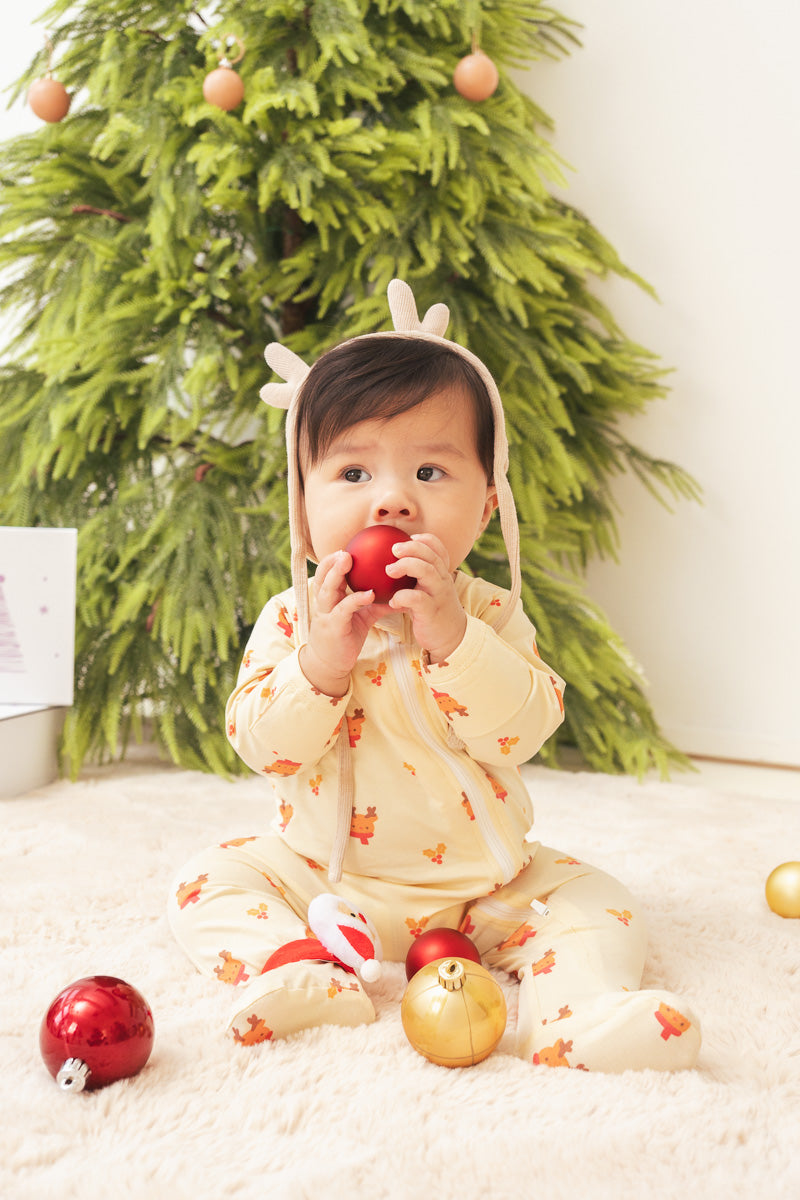 Soft Organic Cotton Christmas Sleepsuit Reindeer