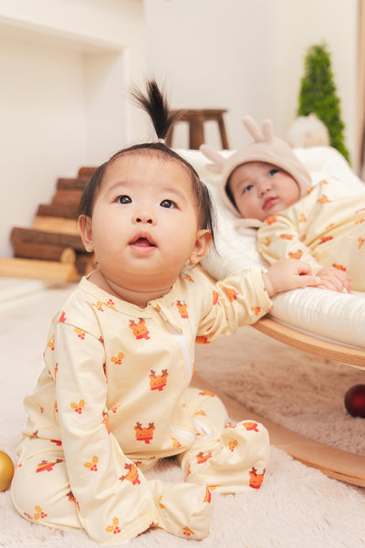 Soft Organic Cotton Christmas Sleepsuit Reindeer