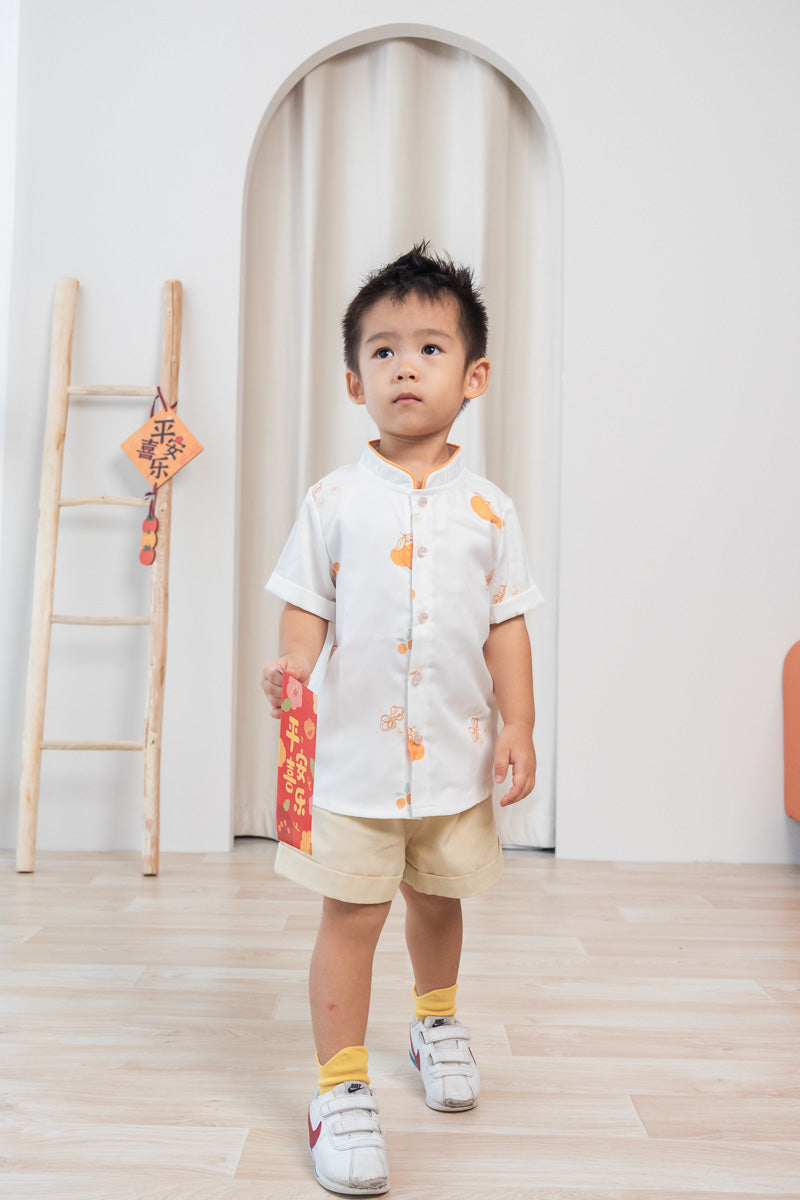 Prosperity Oranges Boy Mandarin Collar Shirt