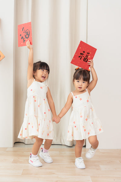 Blooming Gingko Girl Babydoll Tiered Dress