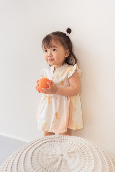 New Beginnings Baby Girl Mandarin Collar Ruffled Romper