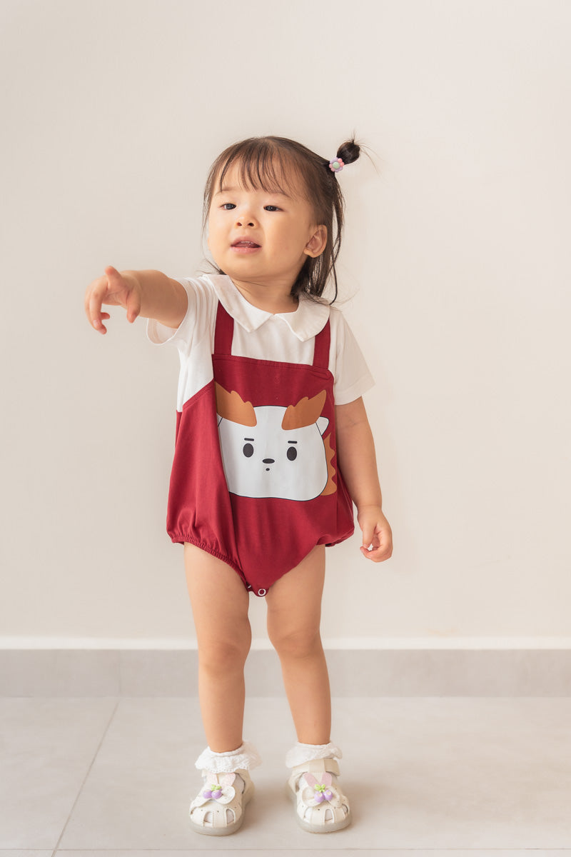 Mahjong Dragon Pong Baby Playsuit (Unisex)