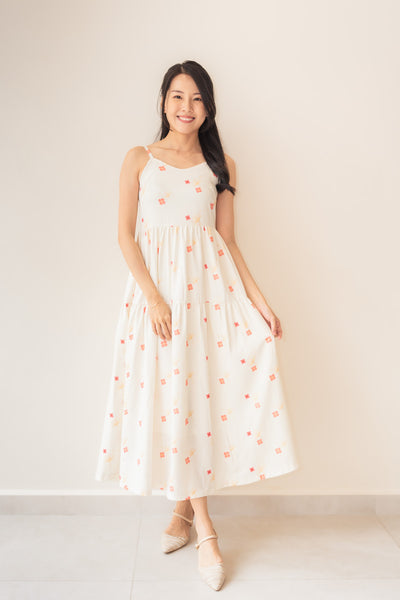 Blooming Gingko Ladies Maxi Tiered Dress