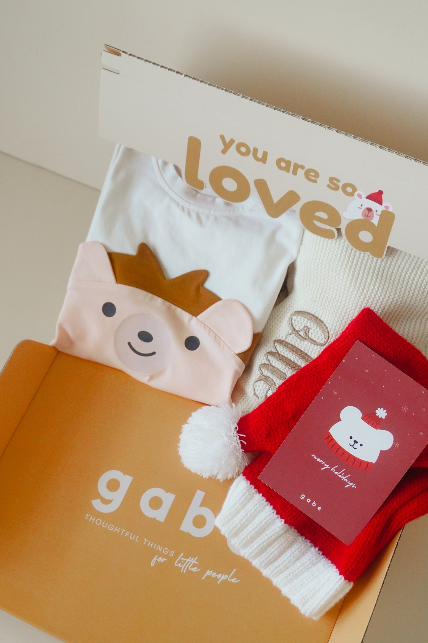 Christmas Baby Deluxe Gift Set - Hedgehog with Personalised Blanket