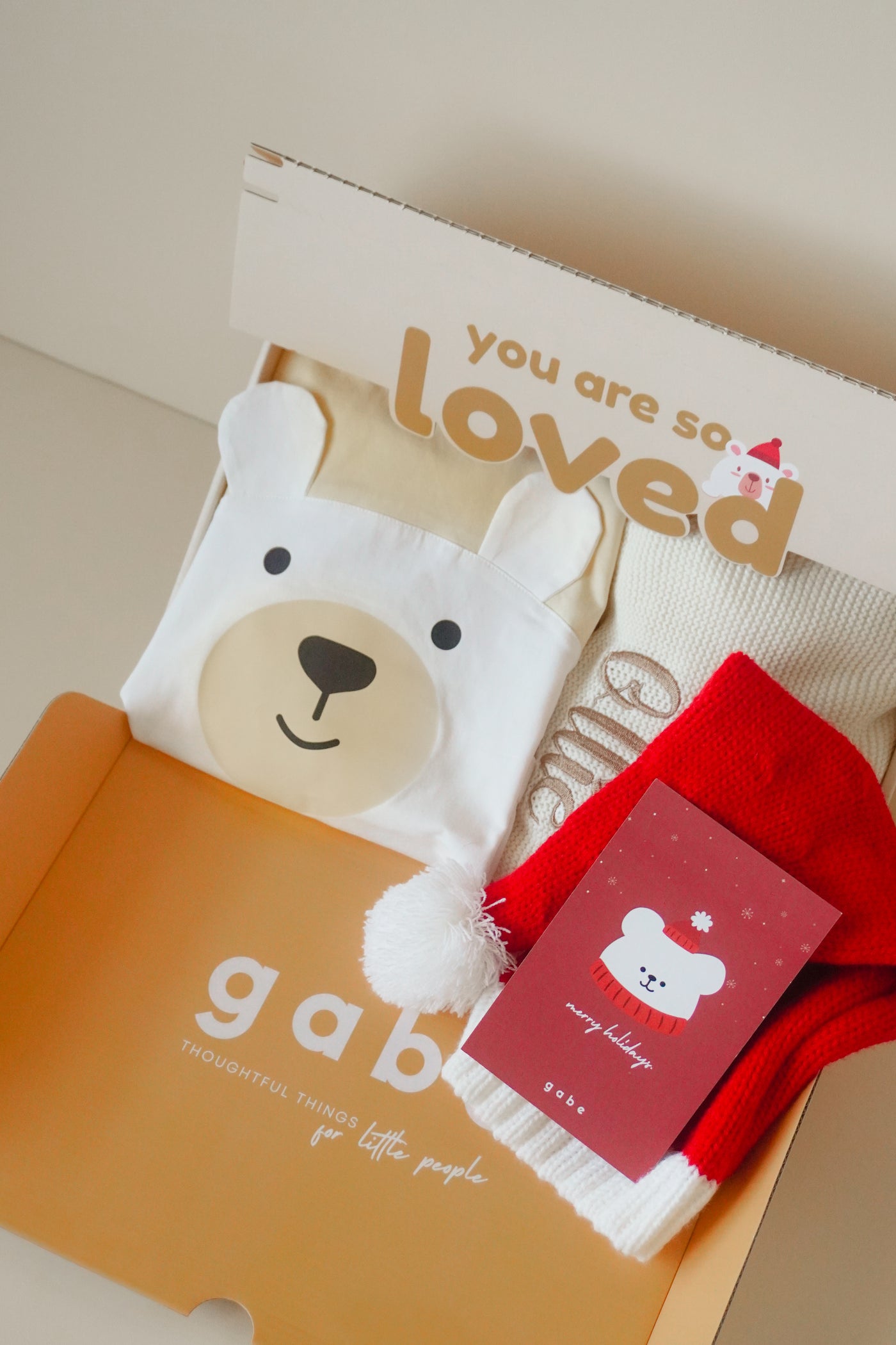Christmas Baby Deluxe Gift Set - WInter Bear with Personalised Blanket