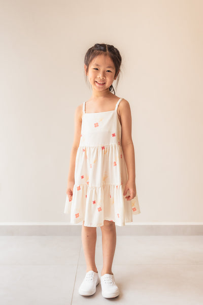 Blooming Gingko Girl Babydoll Tiered Dress