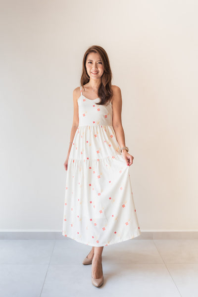 Blooming Gingko Ladies Maxi Tiered Dress