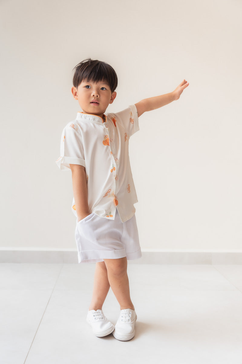 Prosperity Oranges Boy Mandarin Collar Shirt