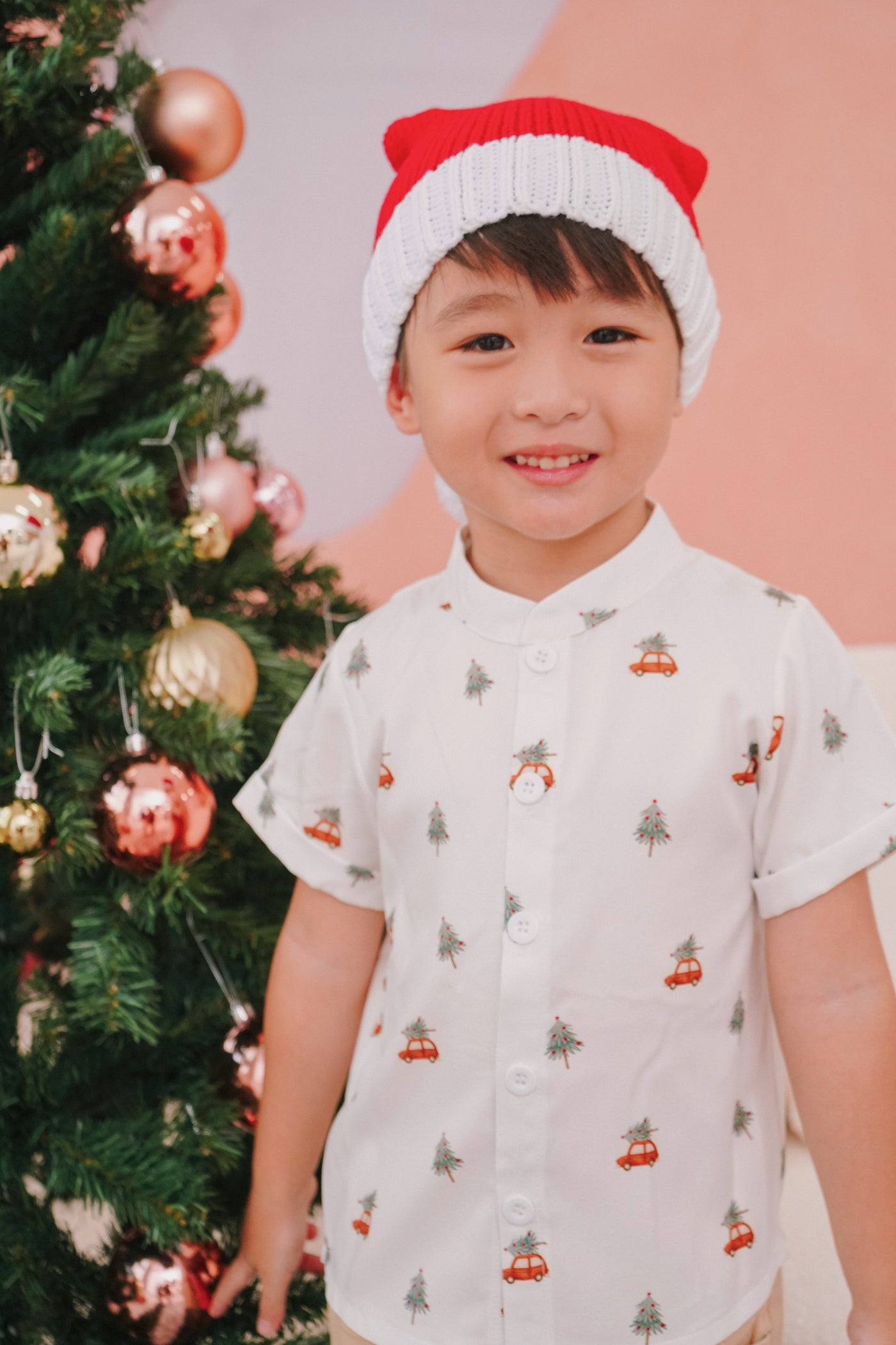 Tinsel & Tots Jingle Mandarin Collared Shirt