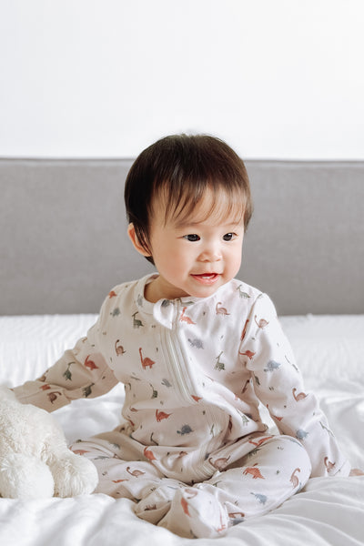Soft Organic Cotton Sleepsuit Dino in Colors