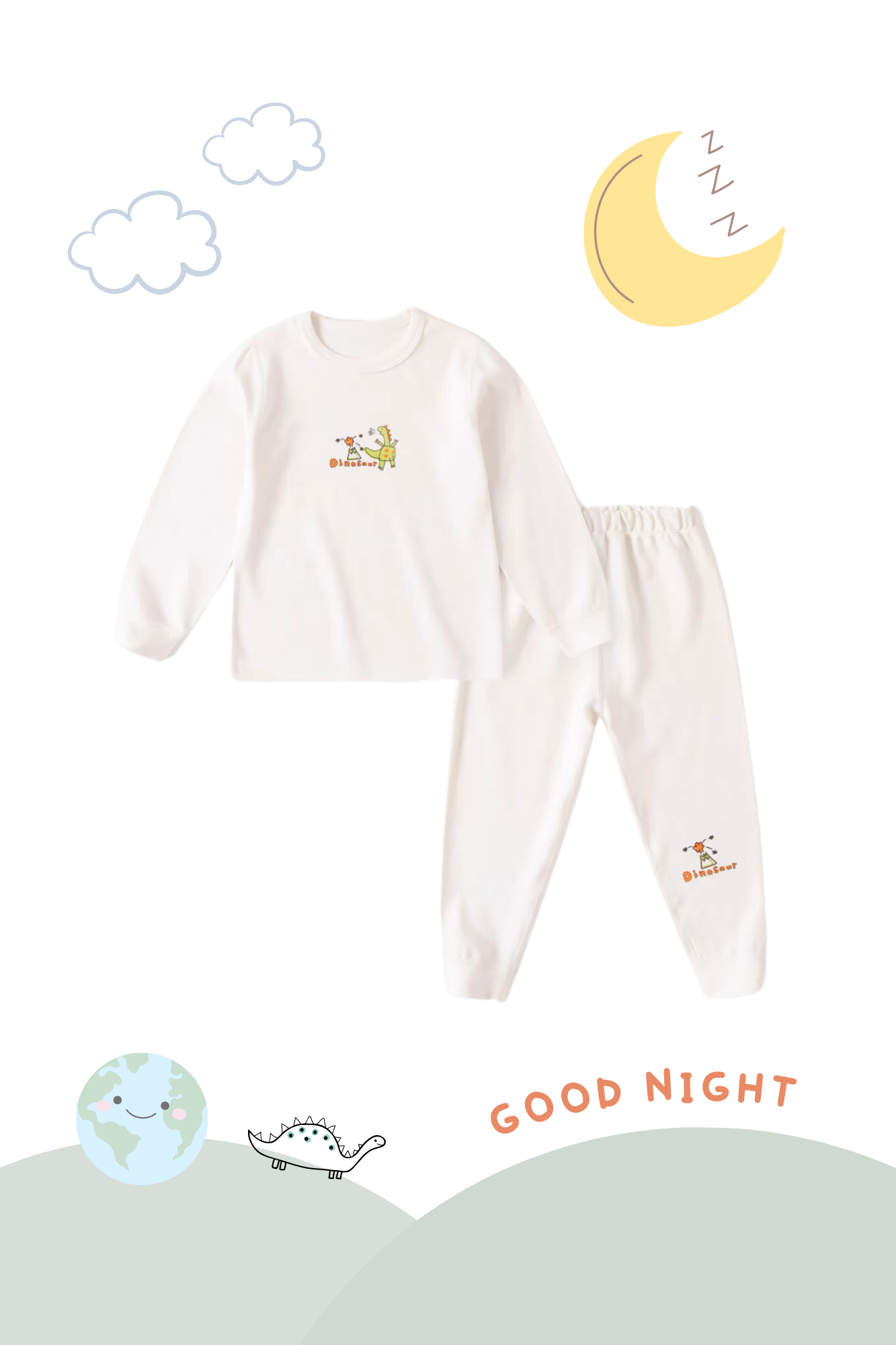 Soft Organic Cotton Pajamas Dino World