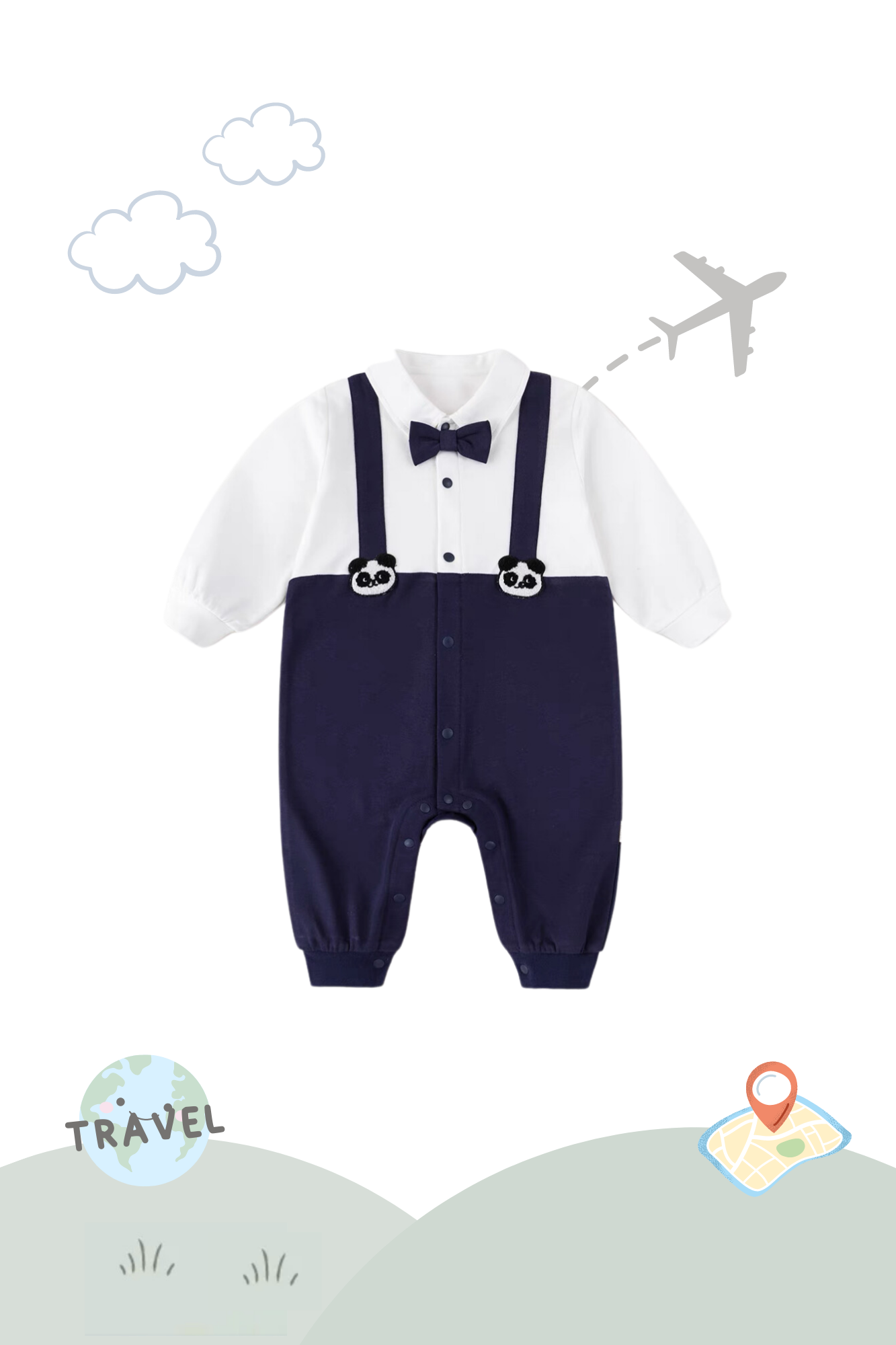 Organic Cotton Handsome Jumpsuit Panda