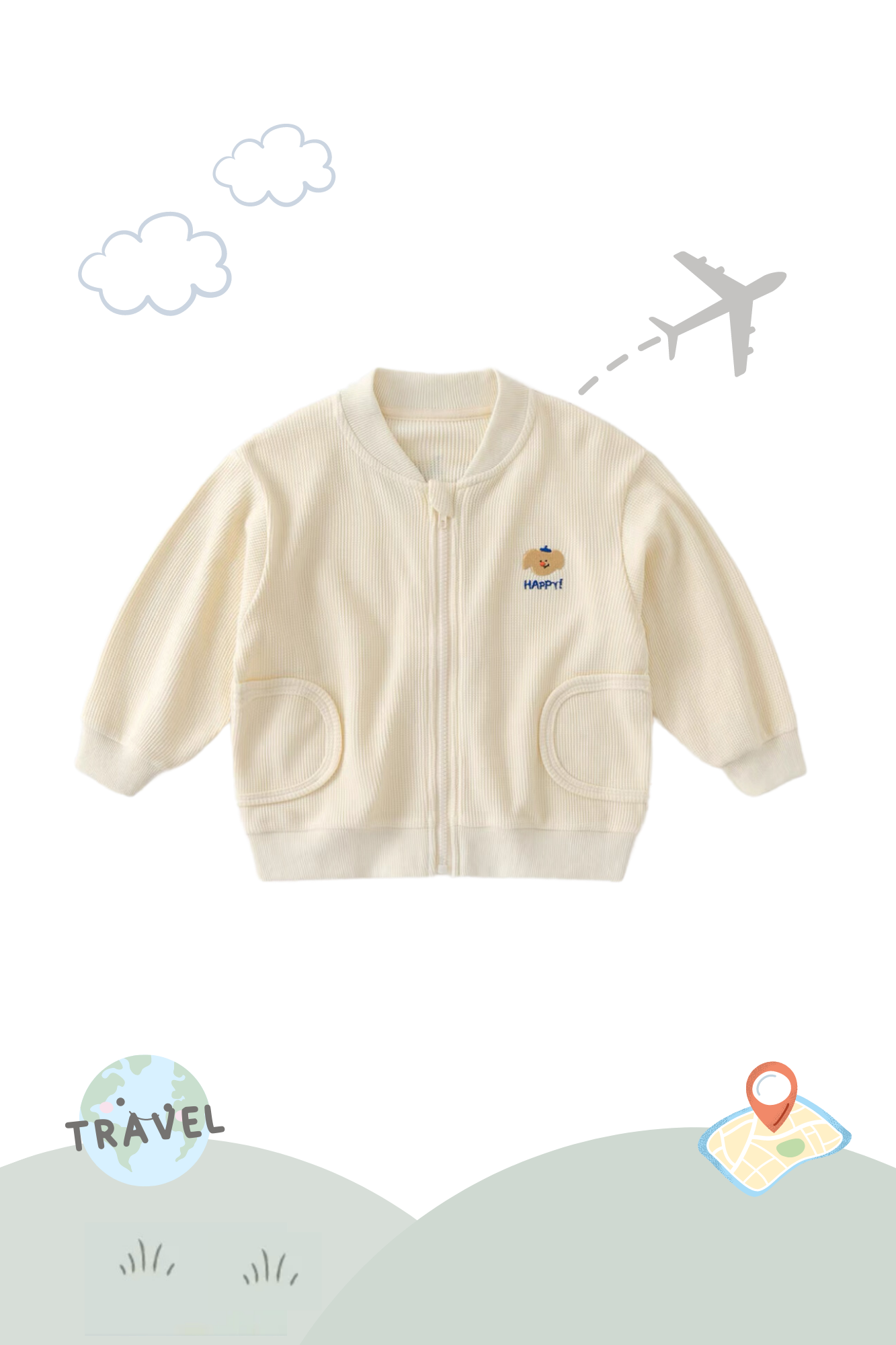 Waffle Bomber Jacket I'm Happy Doggy