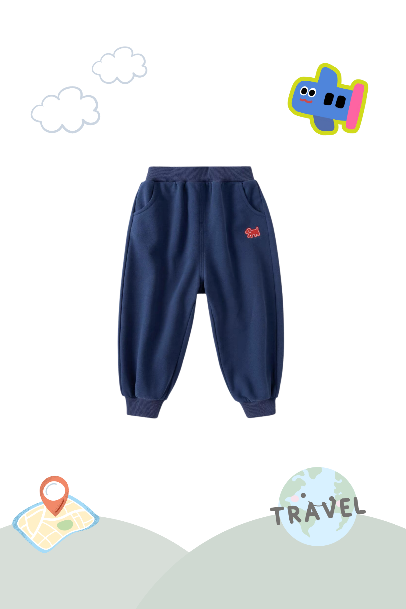 Holiday Traveller Sweat Pants Navy Pup