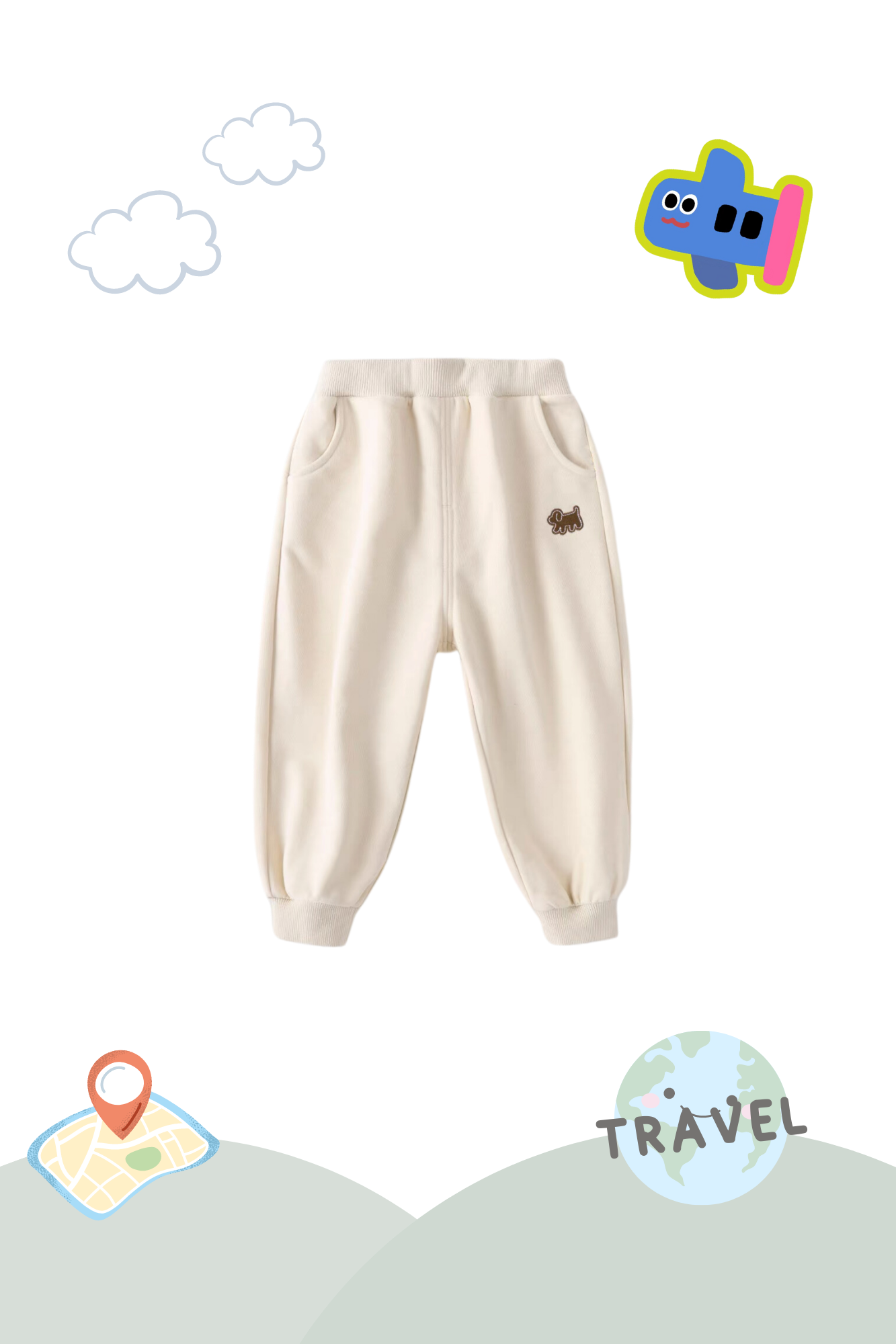 Holiday Traveller Sweat Pants Almond Pup