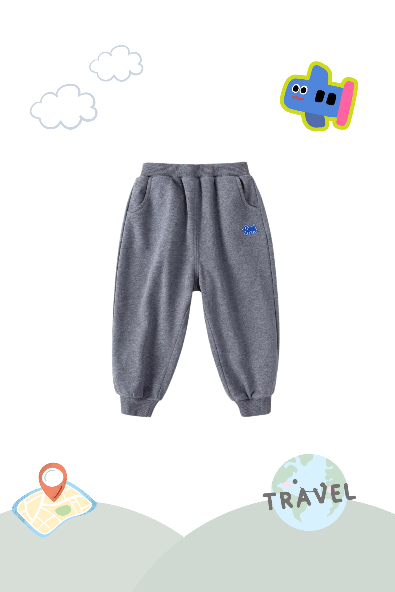 Holiday Traveller Sweat Pants Grey Pup