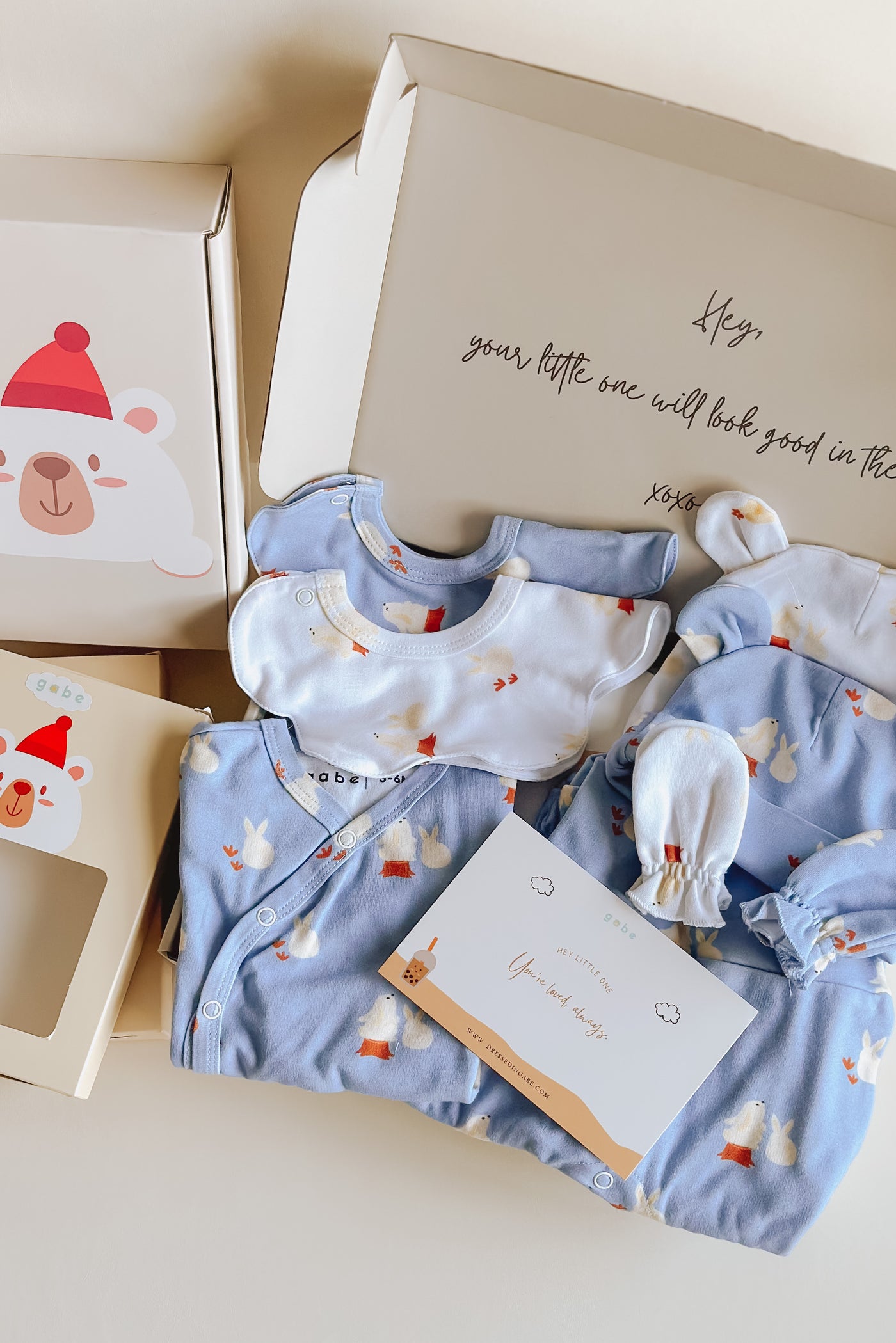 Organic Baby Firsts 8 Piece Gift Set Bring Me Home Cozy Blue