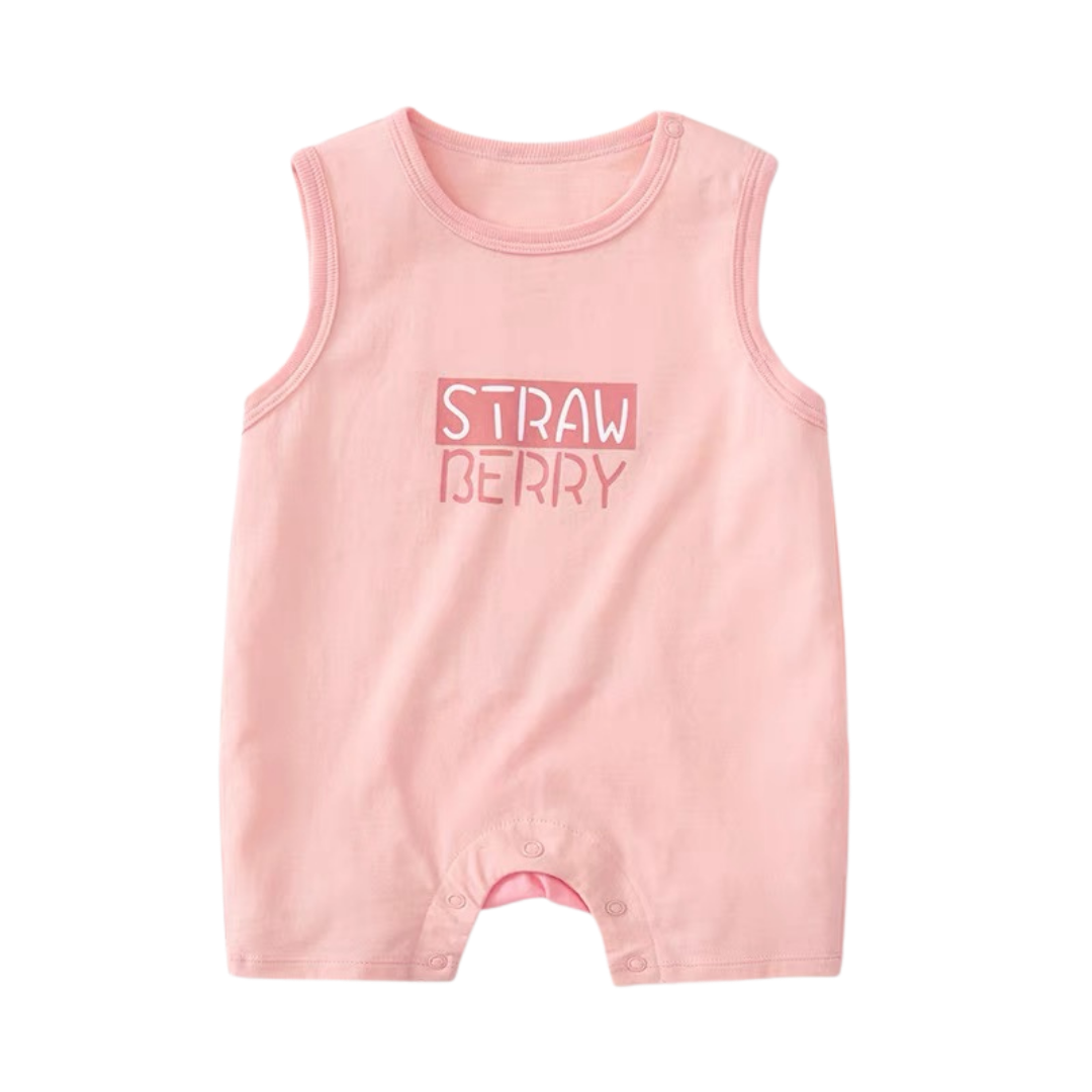 Fruity Bum Sleeveless Playsuit Strawberry