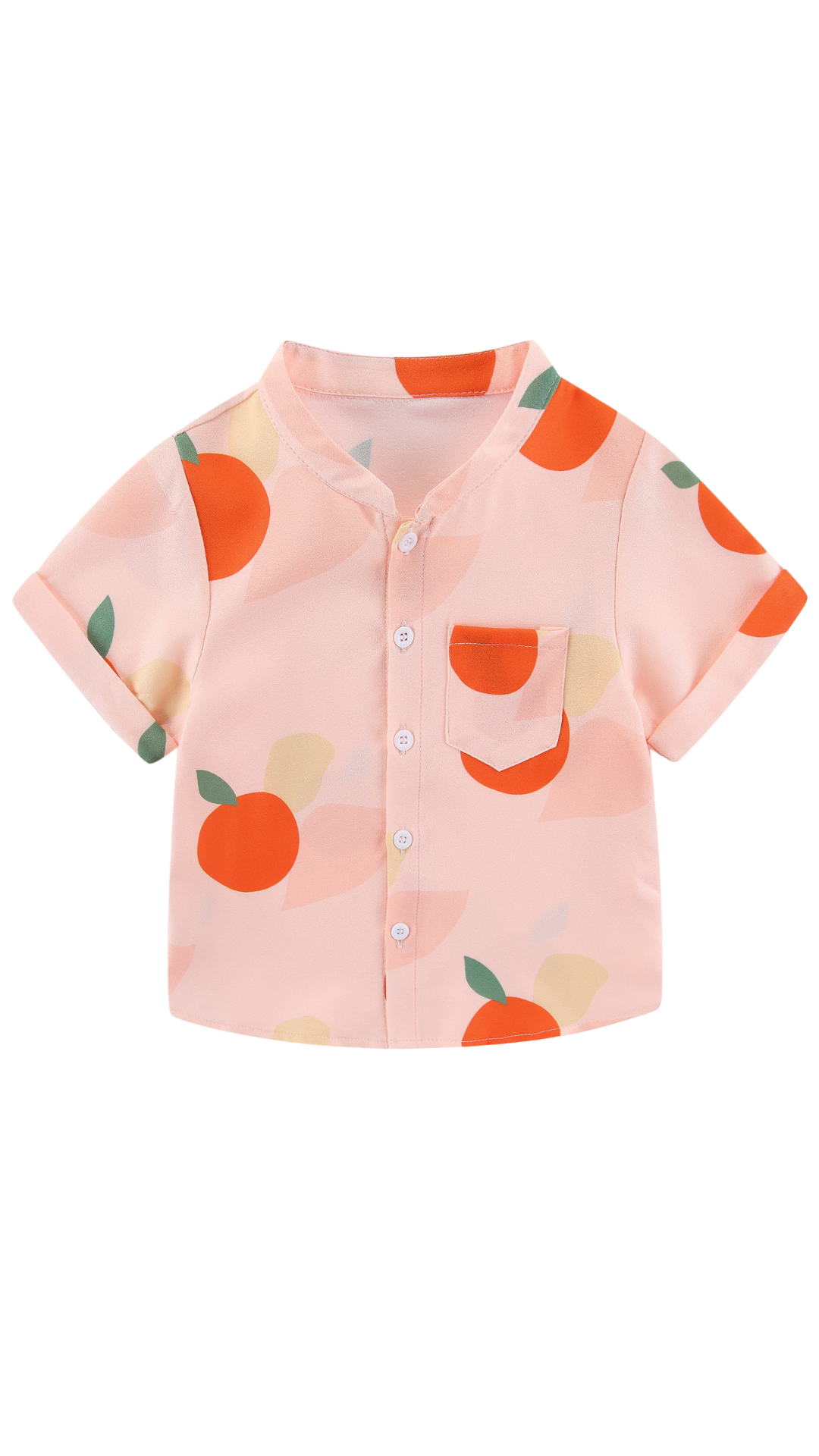 Boys Mandarin Collar Shirt Signature Orange