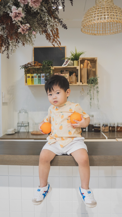 Boys Mandarin Collar Shirt Pineapple Huat
