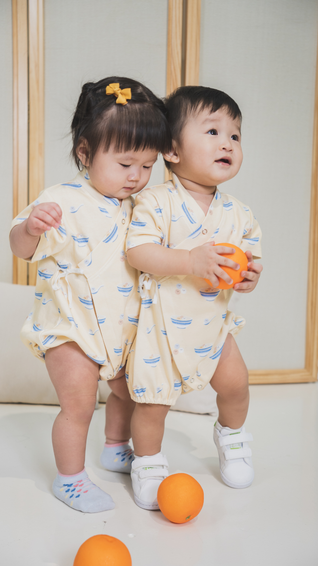 Organic Cotton Baby Kimono Playsuit Glutinous Rice Ball