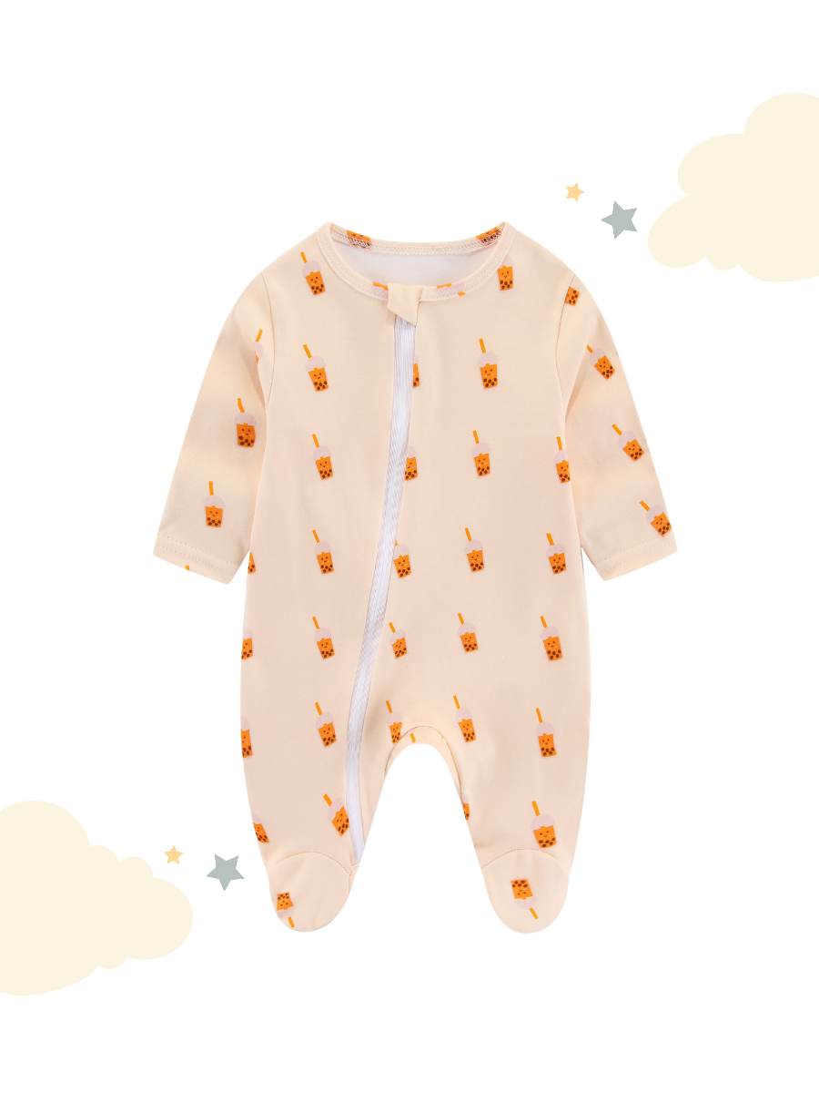 Soft Organic Cotton Sleepsuit Bubble Tea