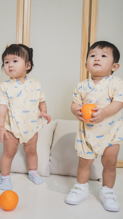 Organic Cotton Baby Kimono Playsuit Glutinous Rice Ball