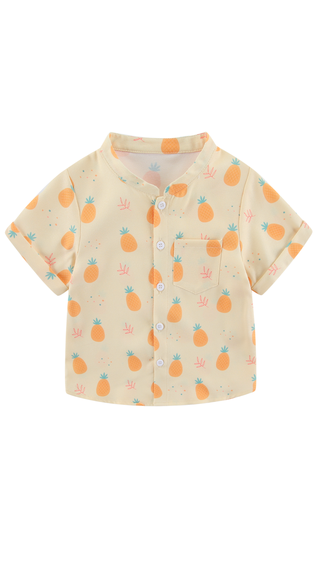 Boys Mandarin Collar Shirt Pineapple Huat