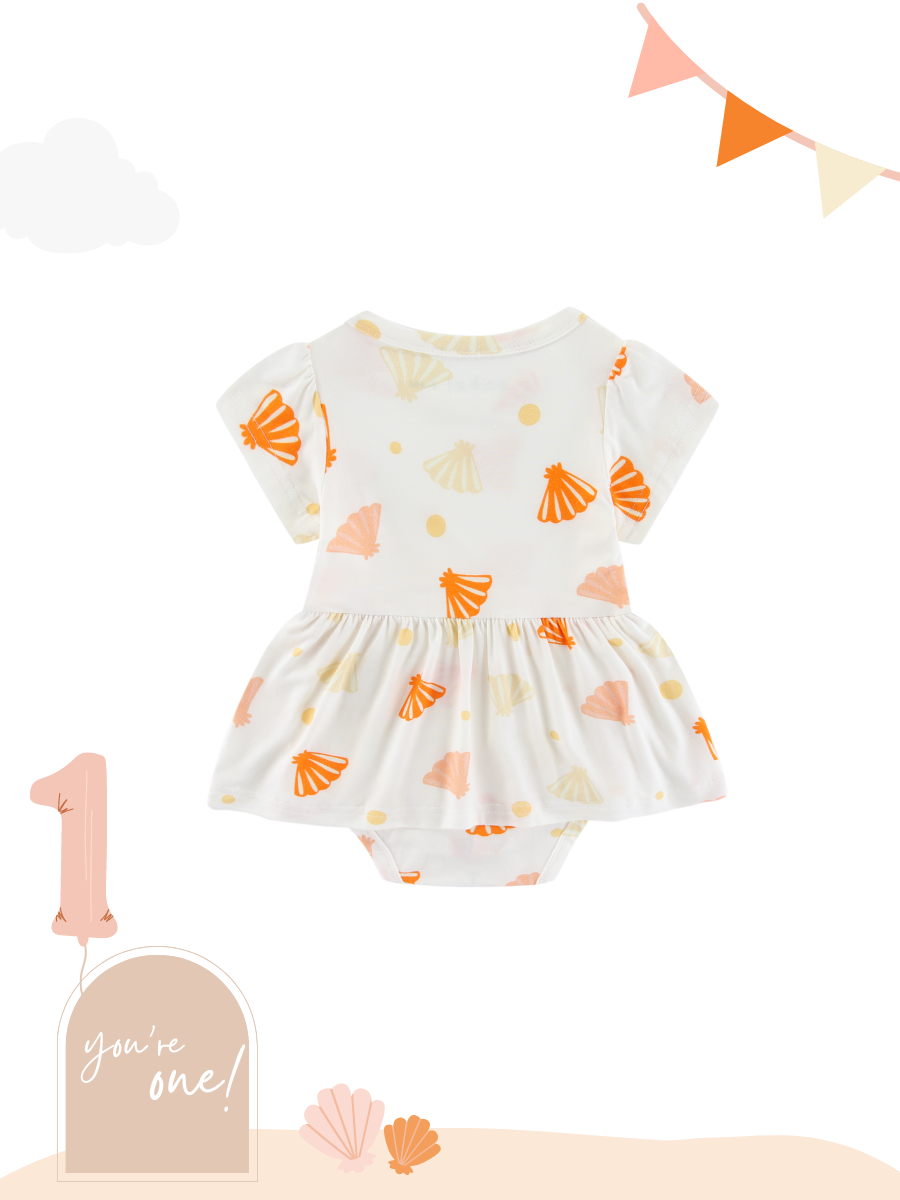 Organic Modal Peplum Dress Bodysuit Seashell