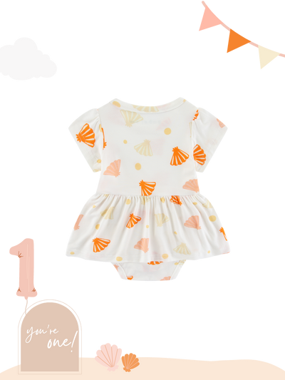 Organic Modal Peplum Dress Bodysuit Seashell