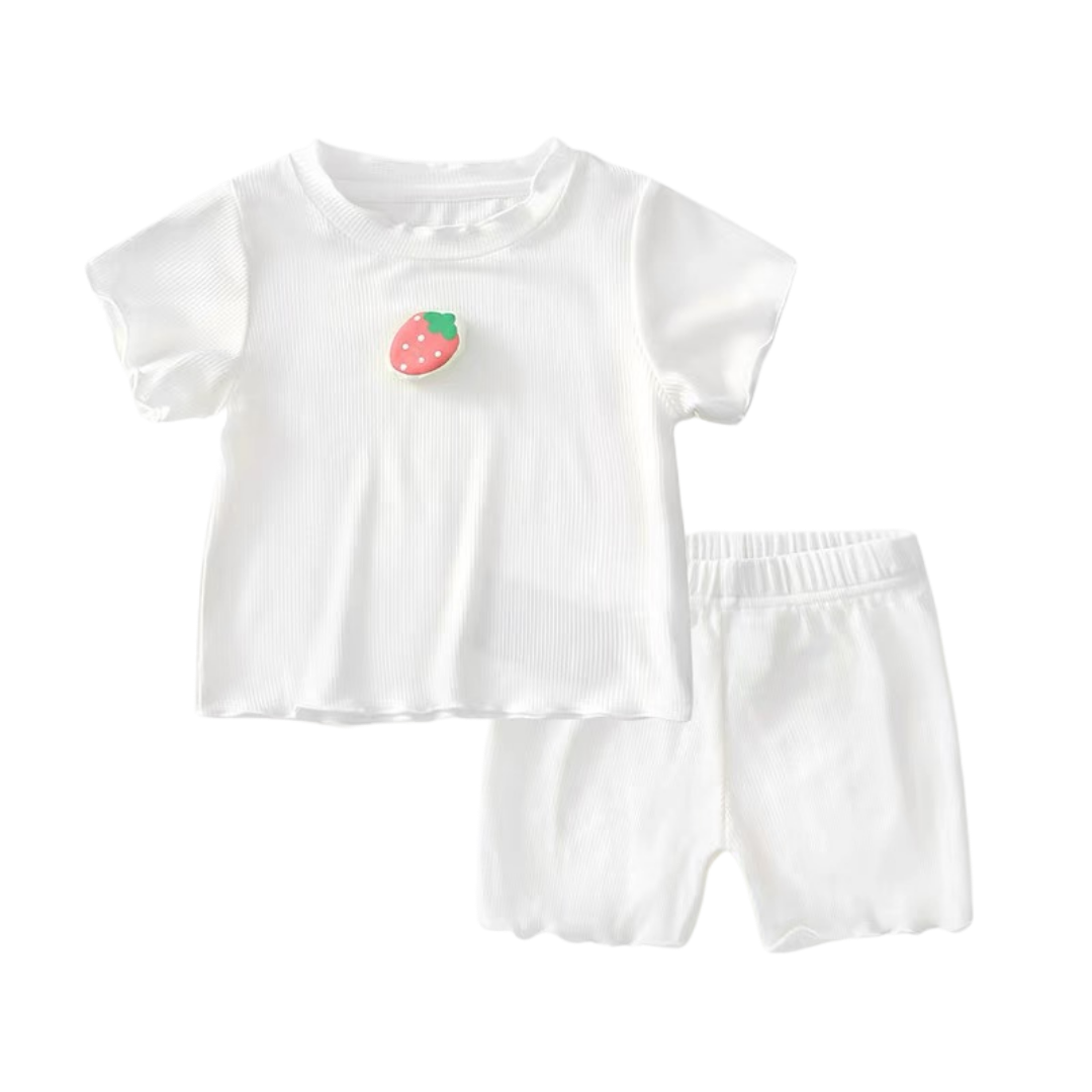 Mia Sweet Frills Tee Set Strawberry