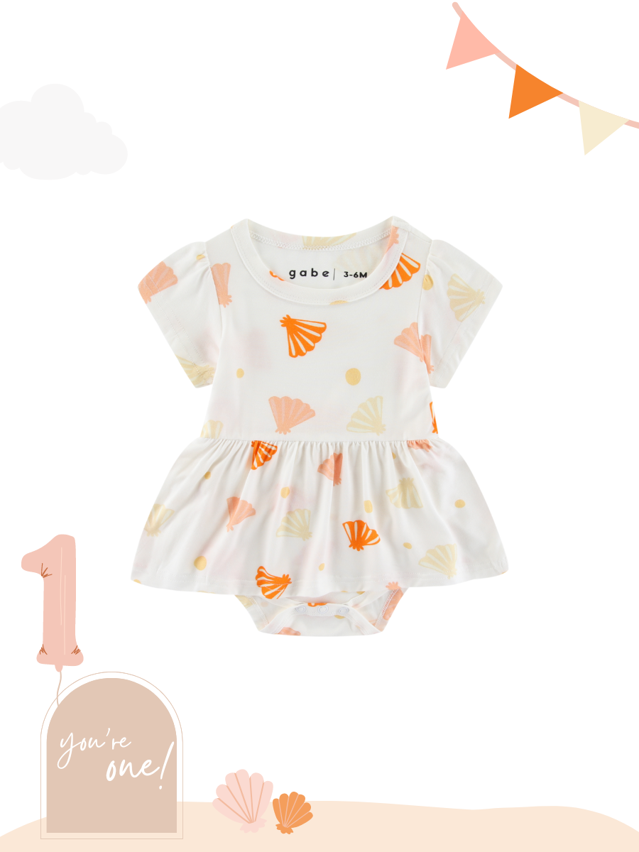 Organic Modal Peplum Dress Bodysuit Seashell