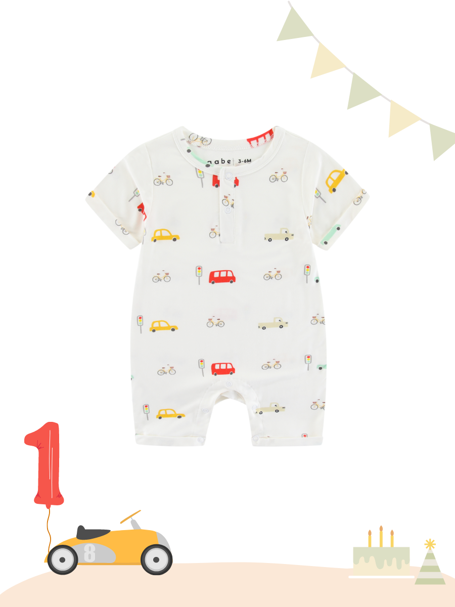 Organic Modal Playwear Romper Cars