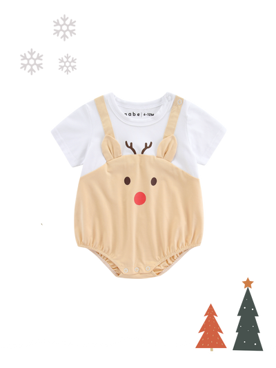 Christmas Organic Cotton Playsuit Reindeer