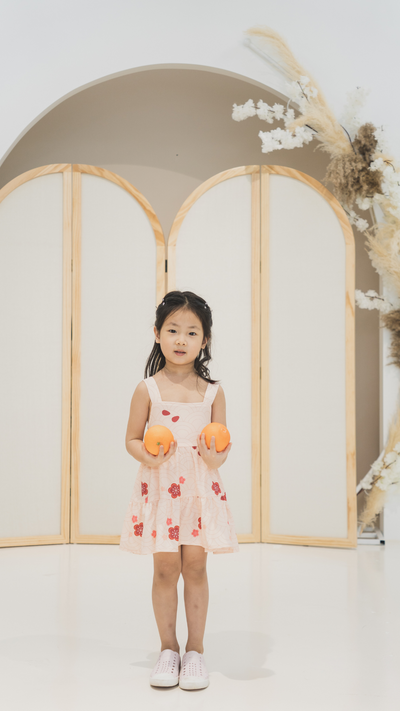 Girl Babydoll Tiered Dress Oriental Floral