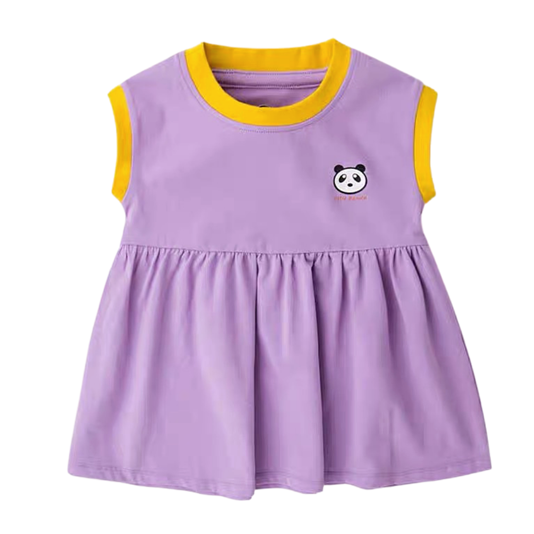 Little Panda Babydoll Dress Purple