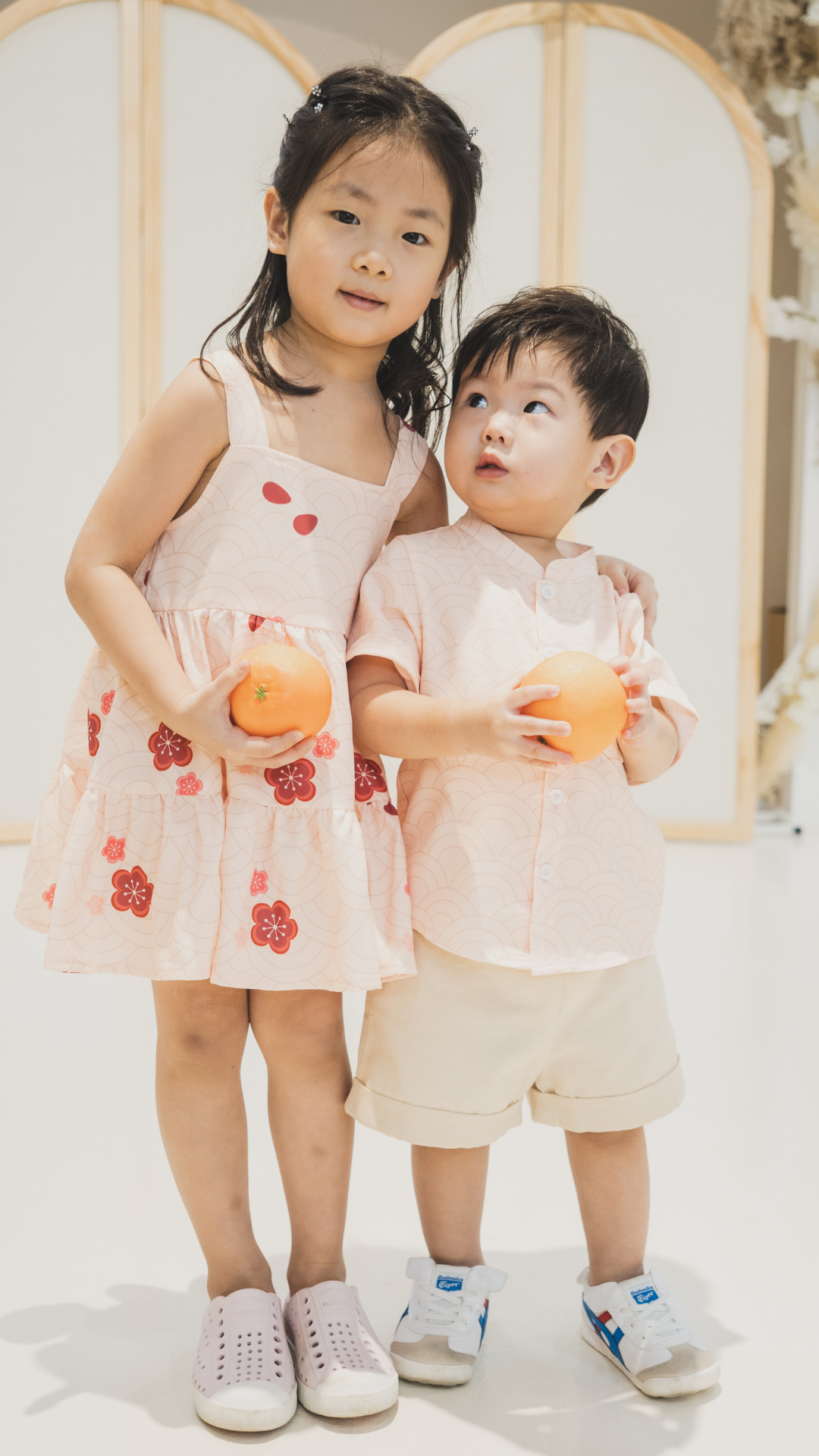 Girl Babydoll Tiered Dress Oriental Floral