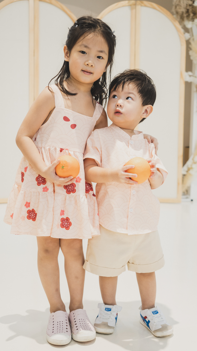 Girl Babydoll Tiered Dress Oriental Floral