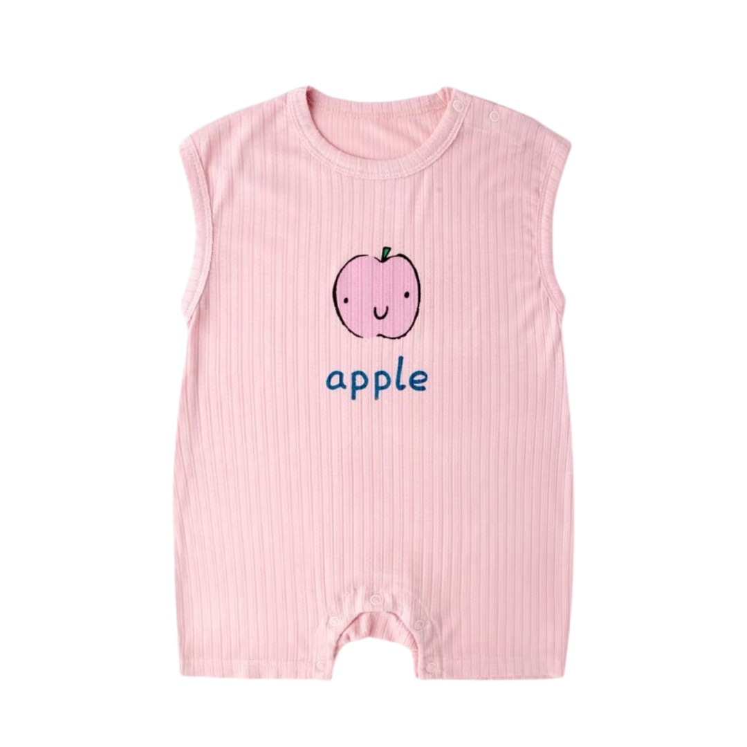 Tropical Ribbed Playsuit Apple